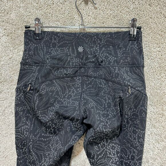 Athleta Contender Reflective 7/8 Tight Womens XXS Black Side Zip Pockets Legging - Picture 11 of 16